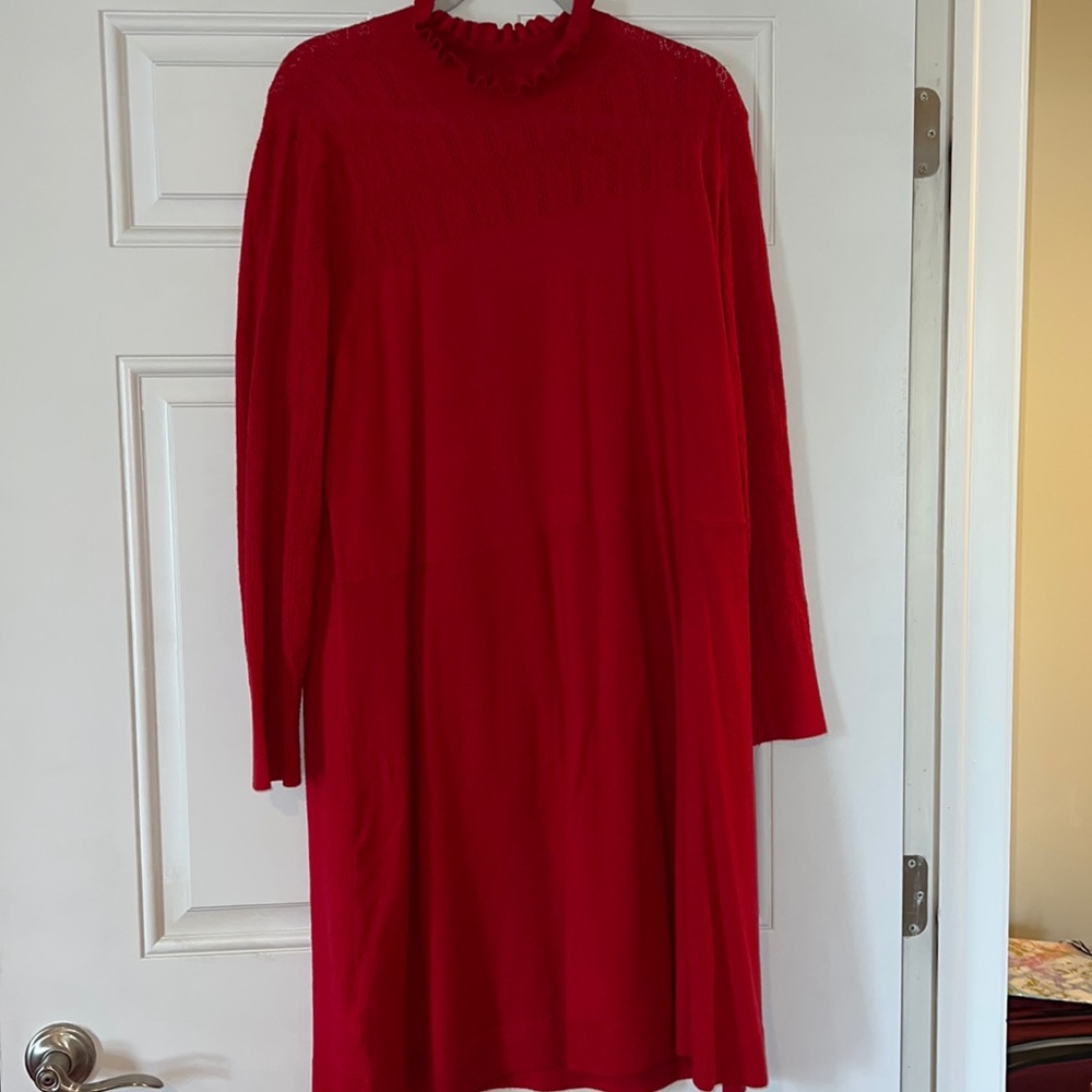 Loft Plus 20/22 Red cable Knit Sweater Dress